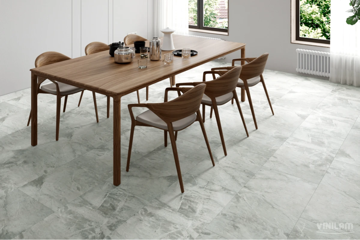 Кварцвиниловая плитка Vinilam клеевая Ceramo Stone Glue Адриатический Серый 91901 950×475×2,5